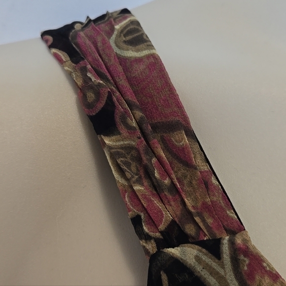 Dressbarn Y2K Fairy Silk Paisley Midi Dress Size 12 Sequin Asymetric Whimsigoth - Picture 5 of 12